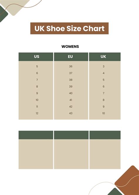 Uk Shoe Size Chart in Illustrator, PDF - Download | Template.net