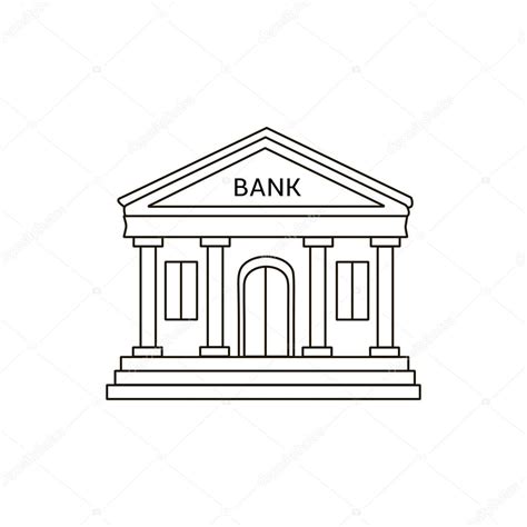 Bank building. Icon. Lines. Drawing Stock Vector Image by ©Yasyazagoruiko #114548676