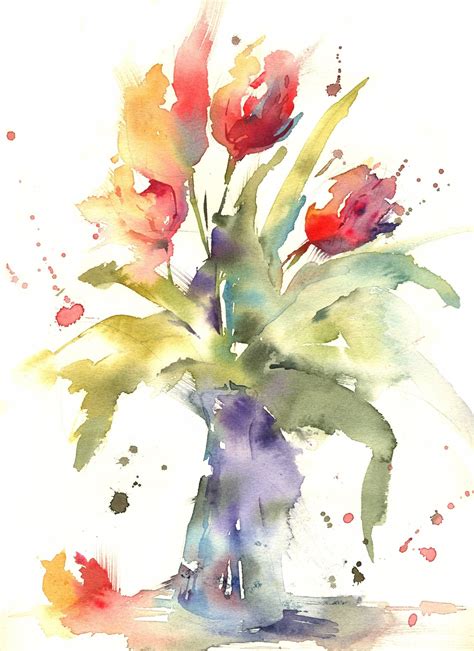 Easy Abstract Watercolor Flowers