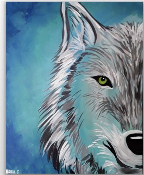 Wolves Painting Acrylic, Wolf Canvas Painting, Night Painting, Painting & Drawing, Acrylic Art ...