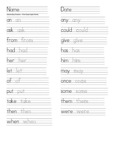 English Writing Practice Worksheets