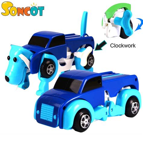 SONCOT Car Transformer Dog Car Novelty Clockwork Deformable Car 14CM Dog Cool Machine Toys New ...