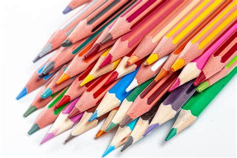 Top view, tips of multicolored pencils - Creative Commons Bilder