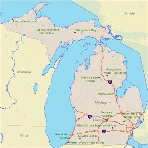 Michigan State Park Locations Map