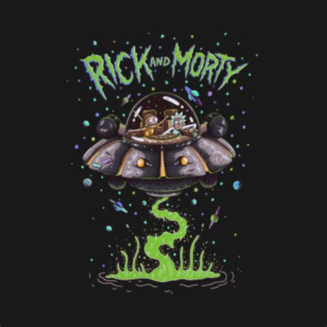 Rick Morty Spaceship - Rick And Morty - T-Shirt | TeePublic