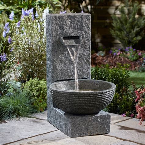 Serenity Stone-Effect Cascading Water Bowl Water Feature | Garden Gear