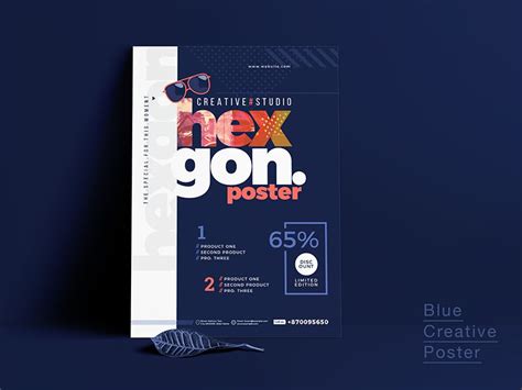 Navy Blue Creative Poster Design by Freepiker on Dribbble