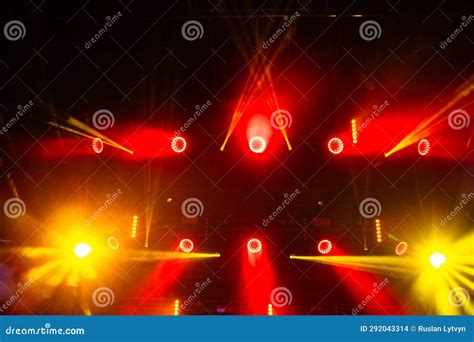 Colorful Concert Lights on Empty Stage Stock Photo - Image of entertainment, hall: 292043314