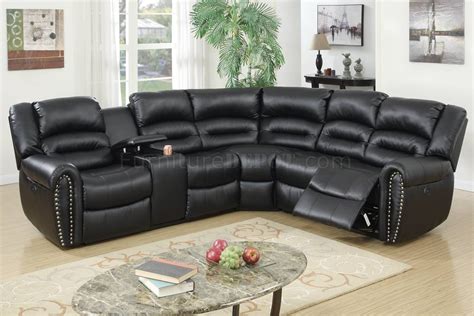 F86612 Power Recliner Sectional Sofa in Black by Poundex