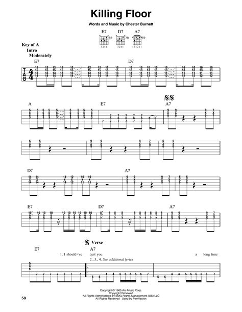 Killing Floor by Howlin' Wolf - Guitar Lead Sheet - Guitar Instructor