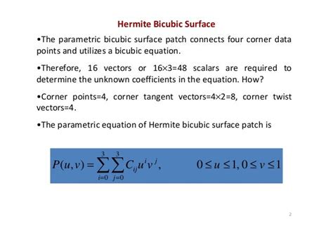 Hermite bicubic-surface-patch