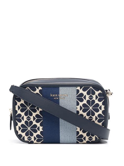 Kate Spade Spade-flower Jacquard Crossbody Bag In Blue | ModeSens