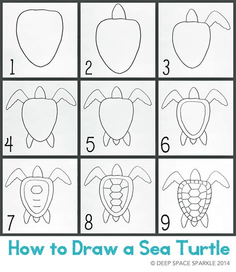 How To Draw A Sea Turtle Step By Step