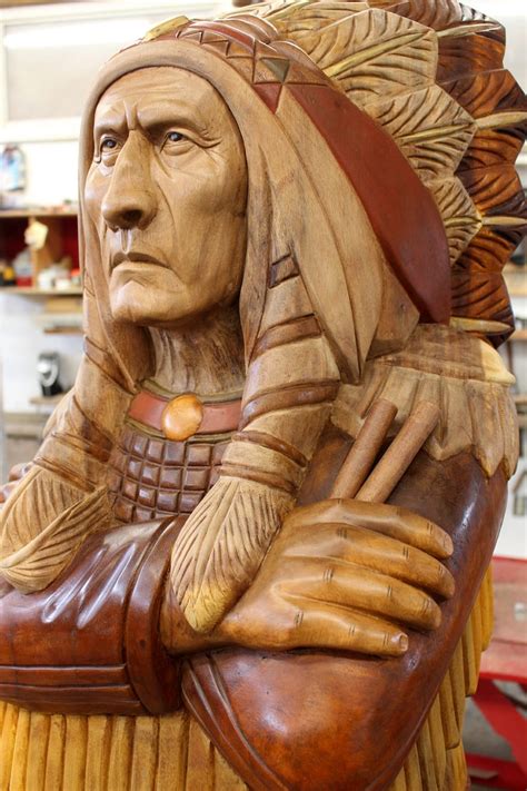 Wooden Indian Statue 6' Wood American Indian Cigar Store | Etsy