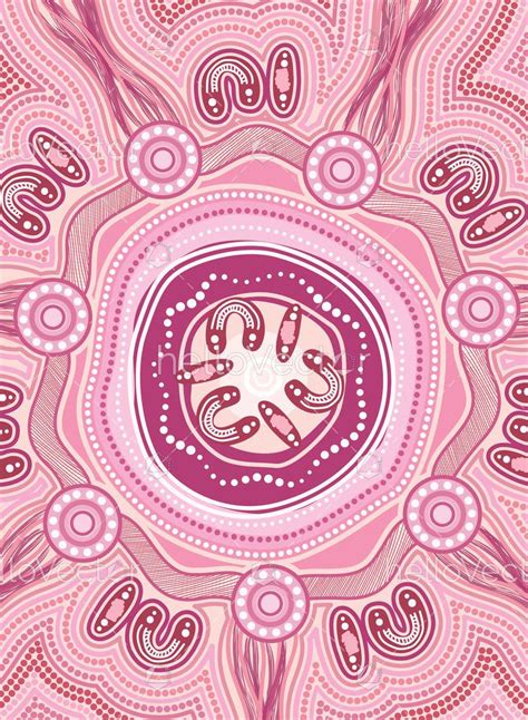 Pink Aboriginal Dot Painting - Vector - Download Graphics & Vectors