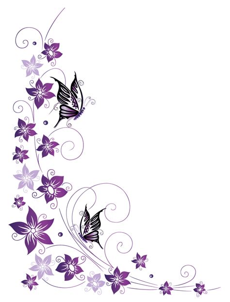 Rainbow Butterfly Clipart Border Purple Butterfly Transparent Png | Images and Photos finder