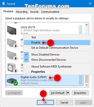 Enable or Disable a Sound Output Device in Windows | Tutorials