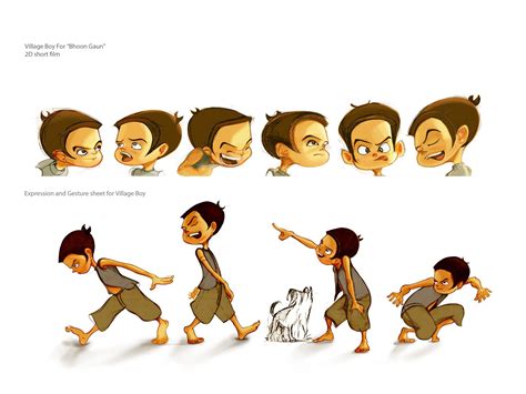 Village Kid- Character for 2d short film-Bhoot Gaun | Cartoon character design, Village kids ...