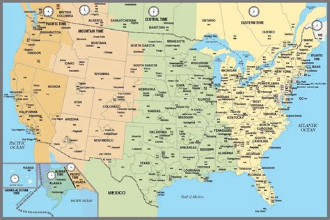 The United States Time Zone Map | Large Printable HD Image High-Resolution And Details ...