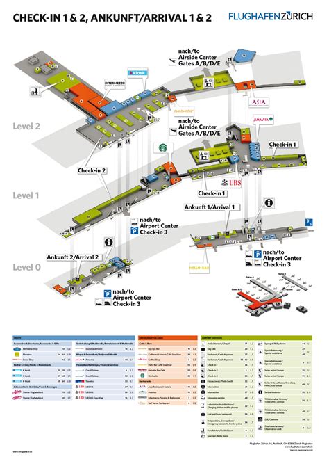 English Zurich Airport Terminal Map