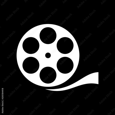 Film reel icon, The video icon, Movie symbol on dark background Stock Vector | Adobe Stock