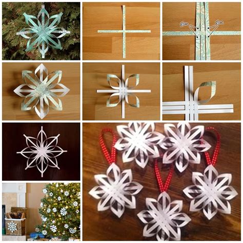 Wonderful DIY Woven Paper Star Snowflake Ornaments