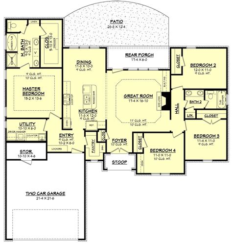 4 Bedroom Ranch Style House Plans