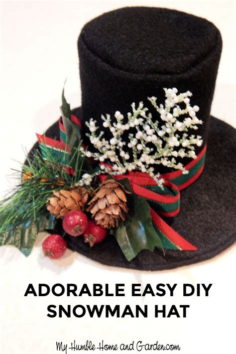 You'll Love This Adorable Easy DIY Decorative Snowman Hat! - My Humble Home and Garden