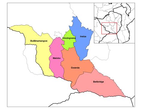 Matabeleland South Districts • Mapsof.net