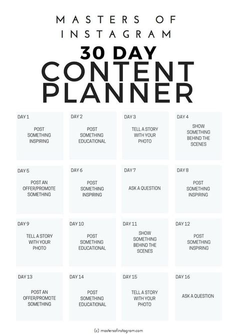 how to create an infographic - 30 Day Instagram Content Planner - InfographicNow.com | Your ...