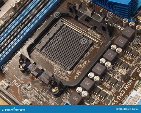 CPU Socket On Computer Motherboard Royalty Free Stock Image - Image: 23640366