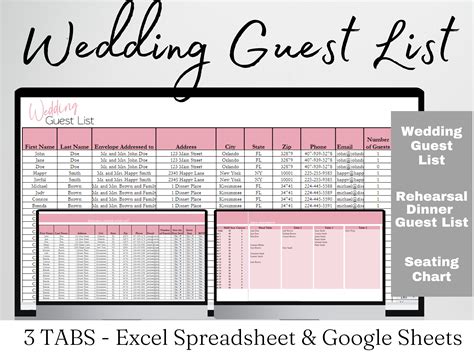 Our wedding guest list spreadsheet is an essential tool for planning your big day. Using this ...