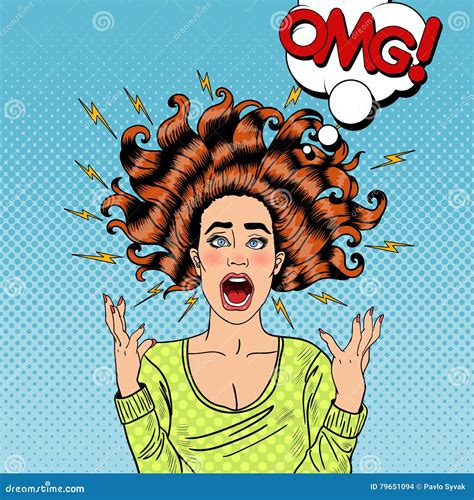 Pop Art Aggressive Furious Screaming Woman Vector Illustration | CartoonDealer.com #79651094