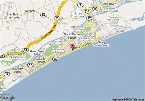 Myrtle Beach Map With Hotels | Beach Map