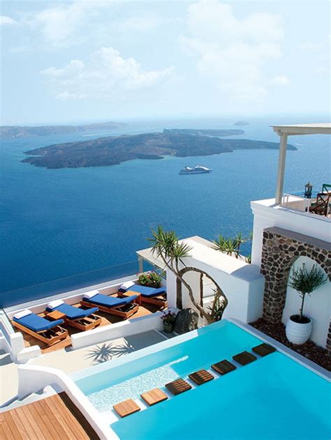 A Blissful New Hotel On The Greek Island Of Santorini | Santorini hotels, Beautiful places, Hotel