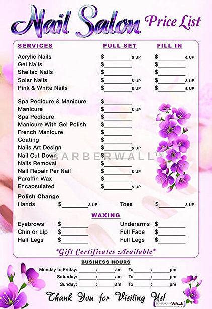 Nail Salon Price List