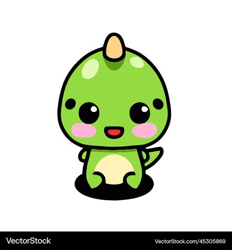 Cute dinosaur kawaii chibi drawing style Vector Image