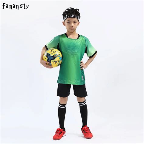 Youth football uniform kids soccer kits boys top quality soccer jerseys child custom soccer set ...