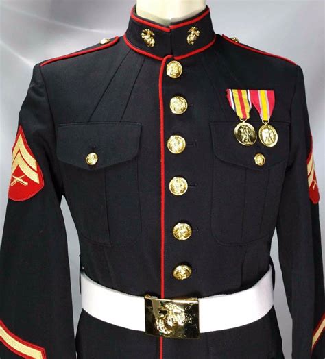 USMC Marine Corps Dress Blues Blouse Sz 39R with Belt and Buckle | #1796616854