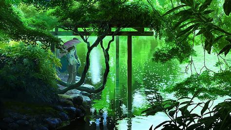 Anime Green Scenery Wallpaper Hd - Anime Wallpaper HD