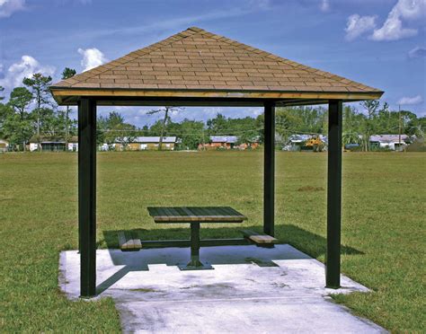 Steel Frame Single Roof Forestview (Square) Pavilions | Pavilions by Shape | GazeboCreations.com