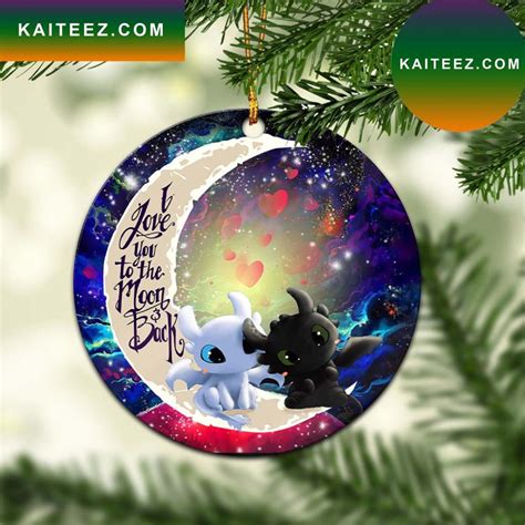 Toothless Light Fury Night Fury Love You To The Moon Galaxy Mica Circle Ornament Perfect Gift ...