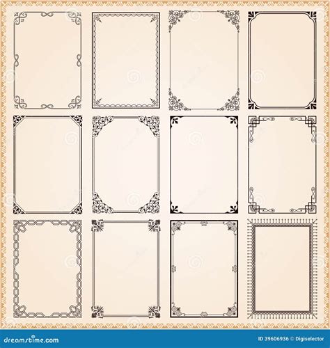 Decorative Frames And Borders Standard Rectangle Proportions Backgrounds Modern Design Elements ...