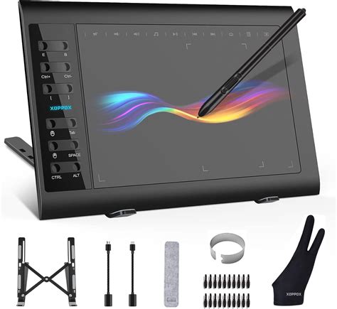 XOPPOX Graphics Drawing Tablet 10 x 6 Inch Large Active Area with 8192 Levels Battery-Free Pen ...