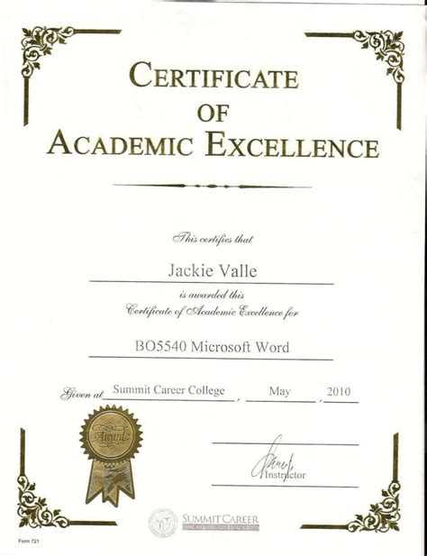 Academic Award Certificate Template – Sample.gelorailmu.com