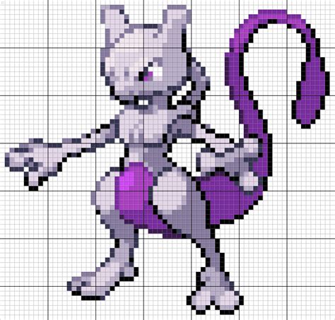 Mewtwo | Pixel art pokemon, Pokemon cross stitch, Pixel art