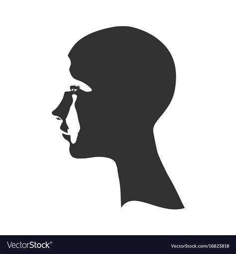 Silhouette of a female head face side view Vector Image