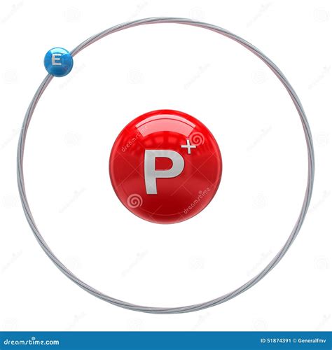 Hydrogen Atom On White Background Stock Illustration - Image: 51874391