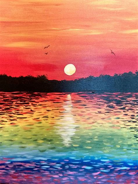 Sunset Landscape Drawing With Poster Colour : SUNSET Scenery | Easy drawing for beginners using ...