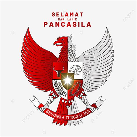 Garuda Pancasila Vector Art PNG, Garuda Pancasila With Red And White Indonesia, Lahir Pancasila ...